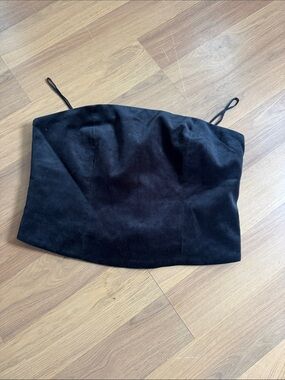GAP Black Strapless Crop Top with Spaghetti Straps